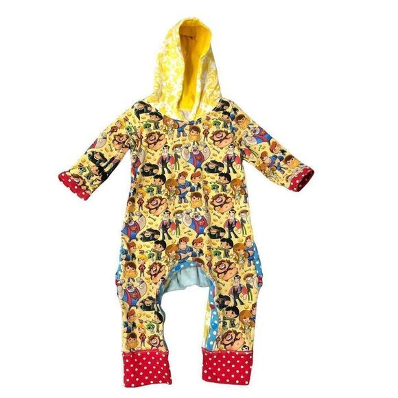 Homemade Goonies Toddler Girl’s Size 2T/3T? Ruffle Bottom Romper Bodysuit Hooded - Picture 1 of 12